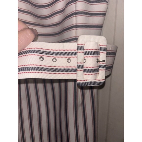 ZARA SZ Medium BELTED STRIPED  Dress Red White Blue - Picture 6 of 8